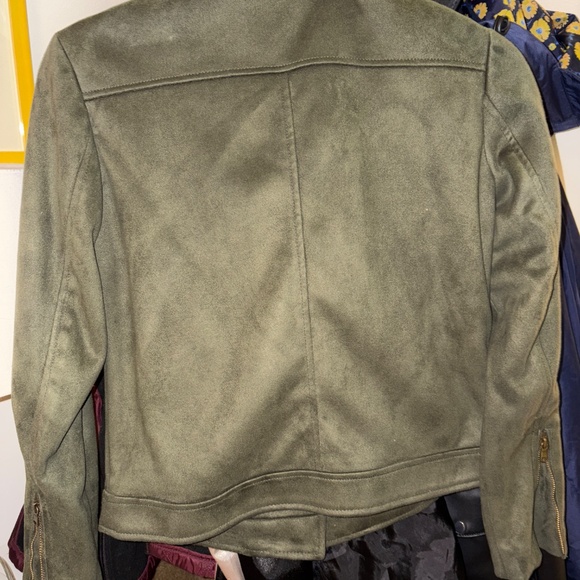 Banana Republic Moto Jacket – Size XS – Olive Green suede - Picture 3 of 4